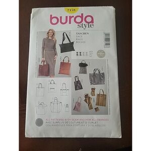 Burda 7158 Sewing Pattern 6 Different Styles Tote Bags New Uncut